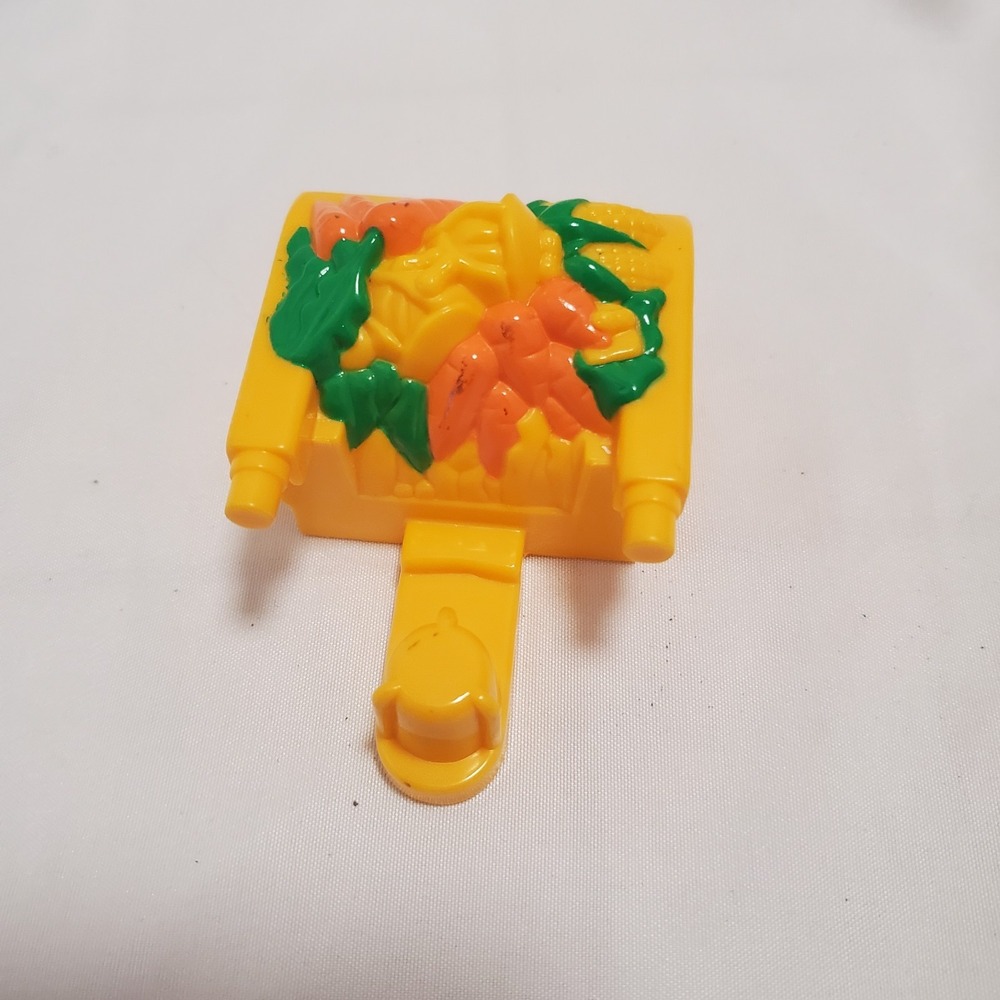 Fisher Price Little People Yellow Vegetable Wheelbarrow Farm Cart Toy Accessory